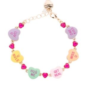 Betsey Johnson Pastel Heart Charm Bracelet